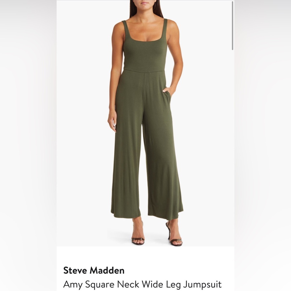 STEVE MADDEN Women's Amy Wide-Leg Knit Jumpsuit NWOT Size Small. Retail $99.
